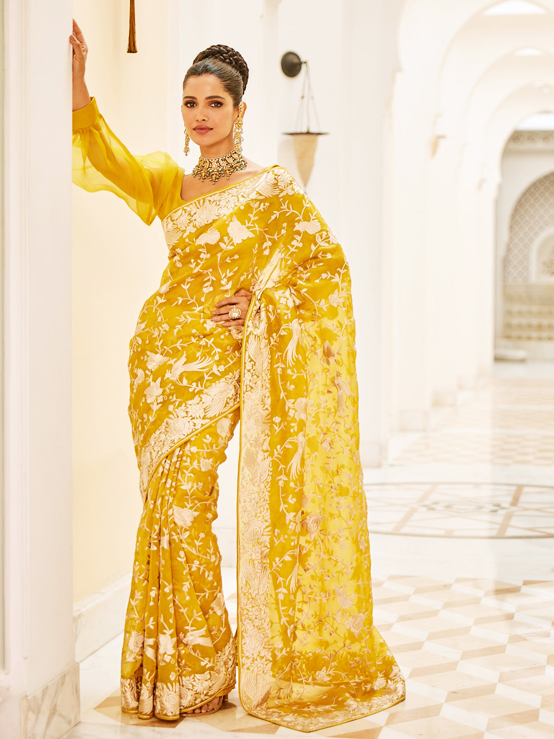 Organza Embroidery Saree