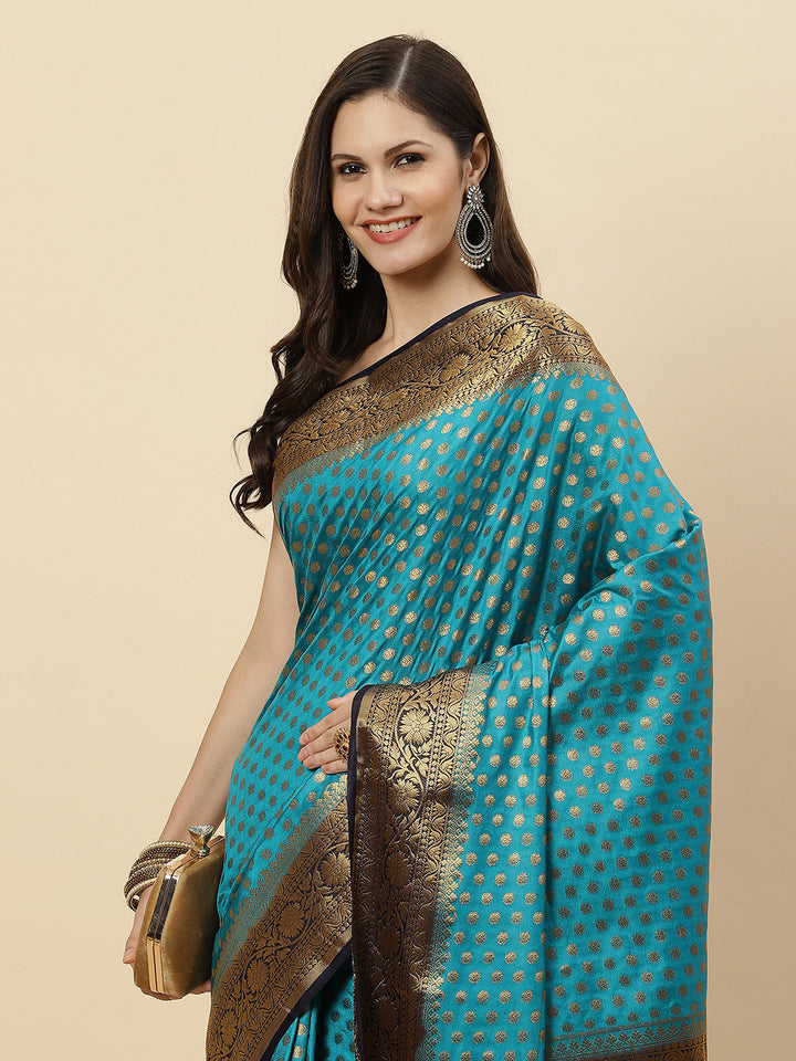 Zari Border Booti Art Handloom Woven Saree