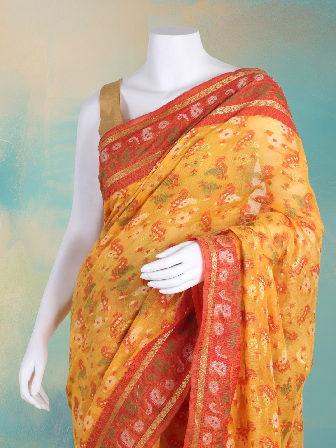 Resham Woven Design Cotton Saree