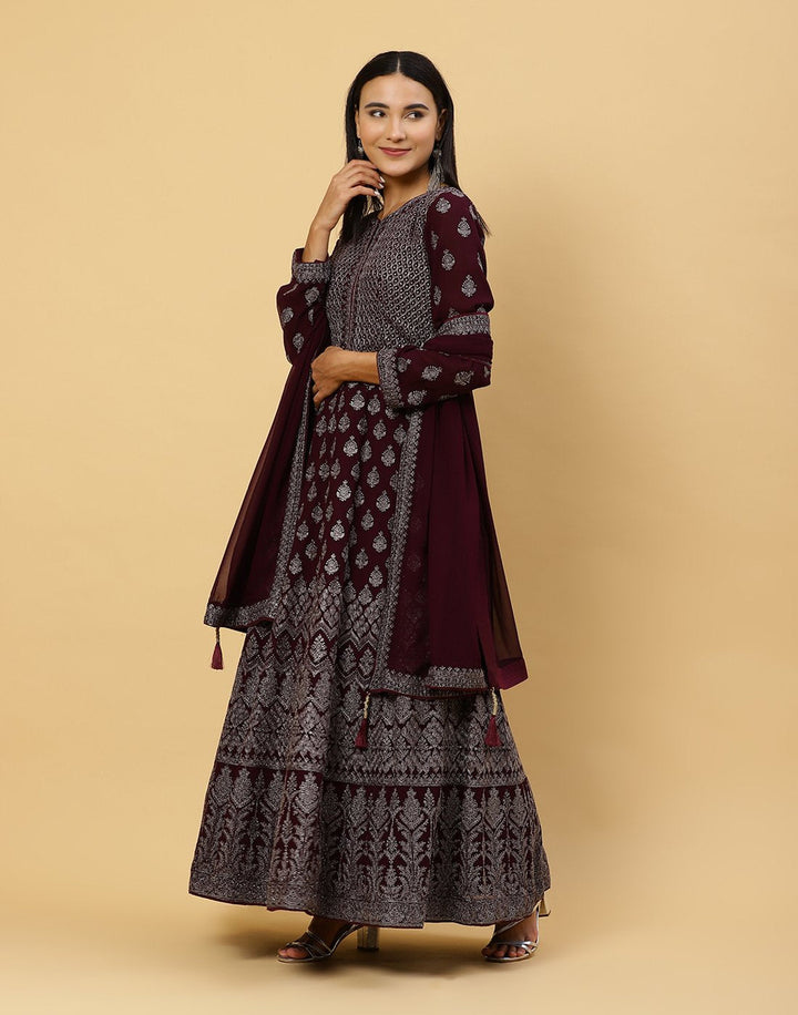 Embroidered Georgette Salwar Kameez Stitched Suit With Dupatta