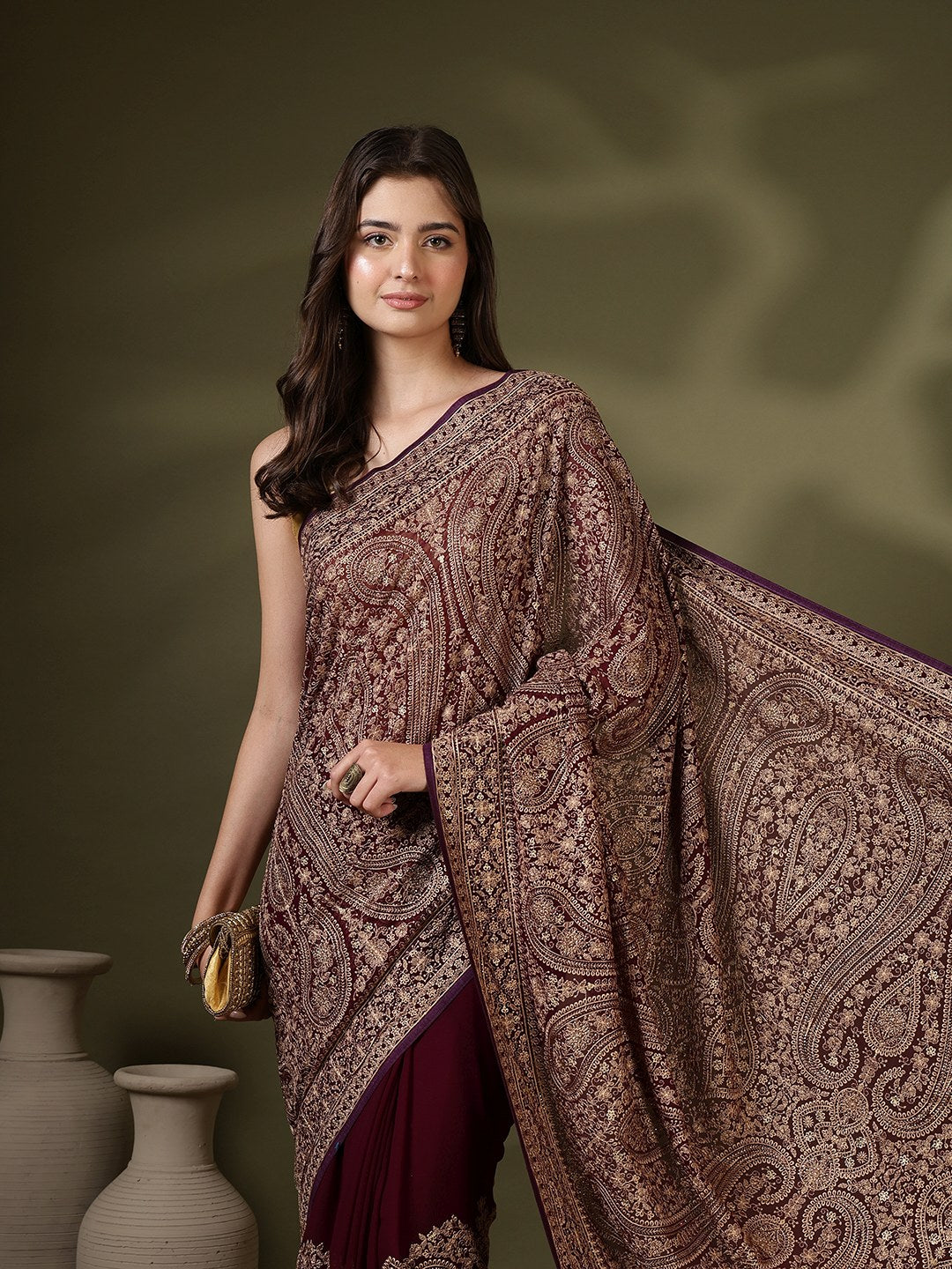 Embroidered Georgette Saree