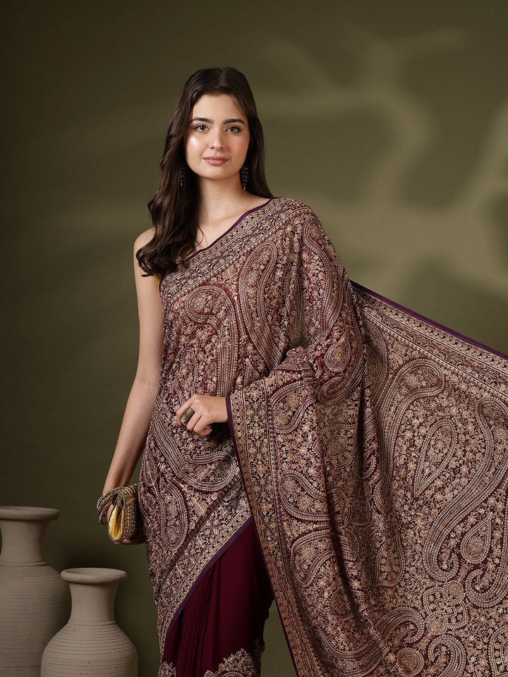 Embroidered Georgette Saree