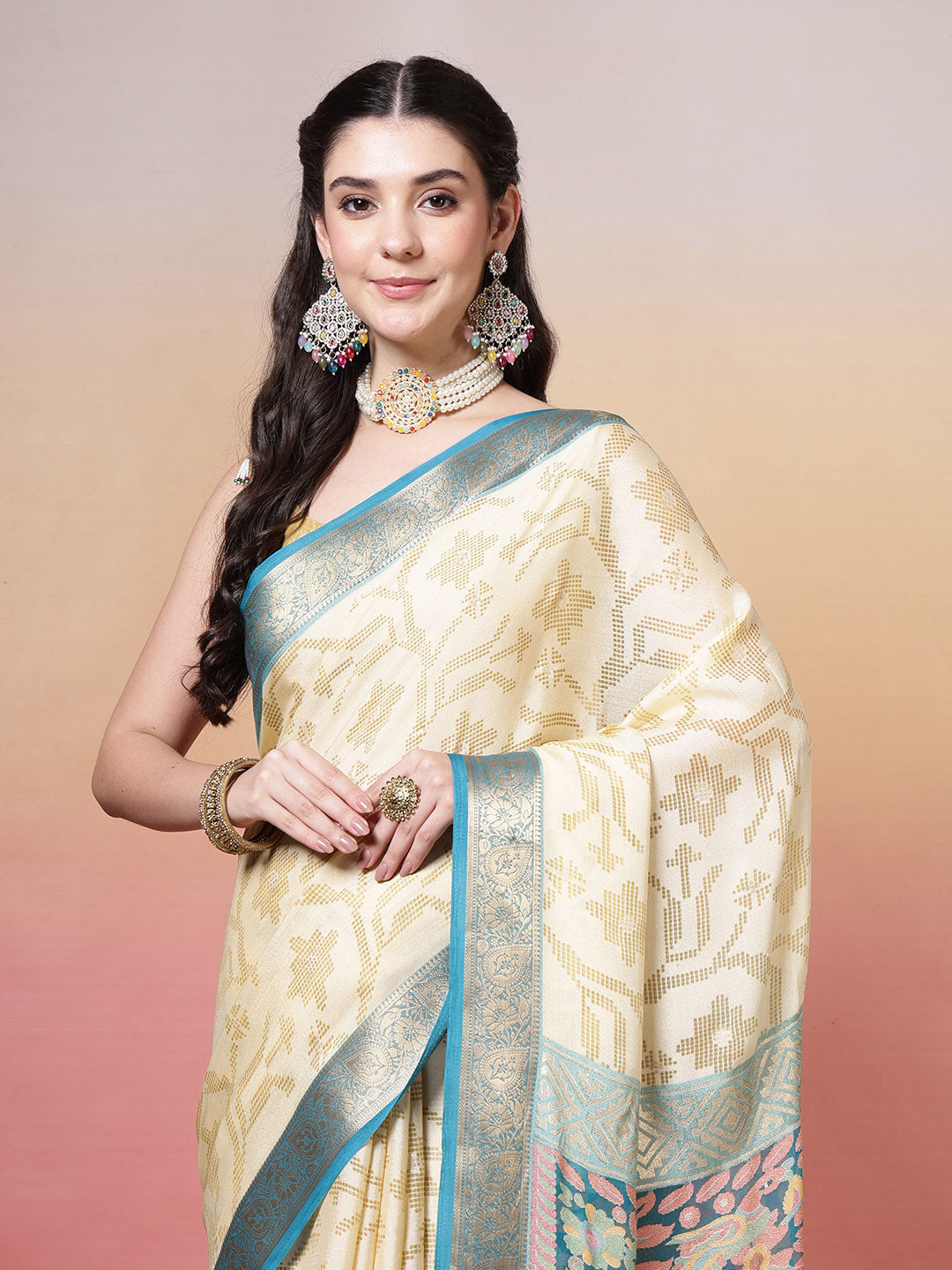 Bandhani Printed Georgette Saree