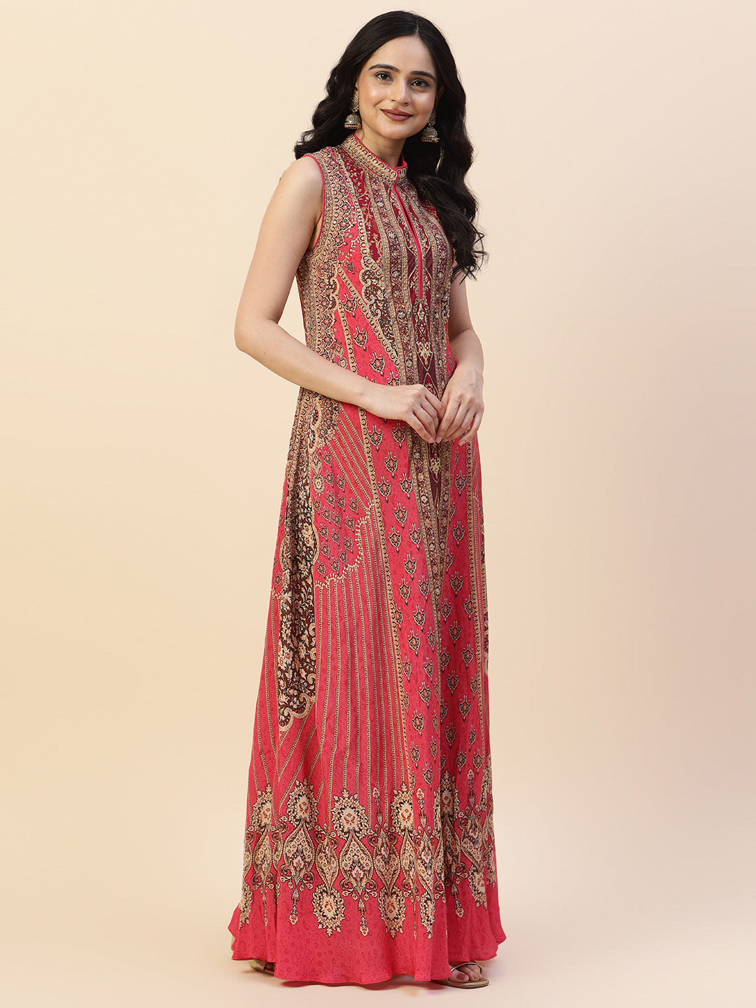 Digital Printed Crepe Gown