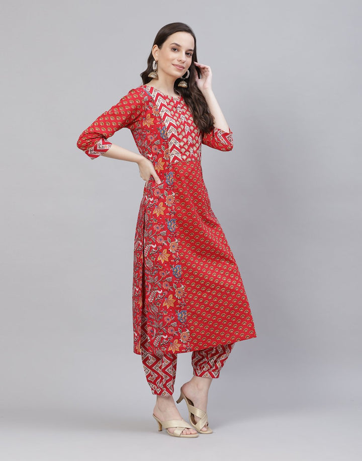 Printed Cotton Kurti With Pant