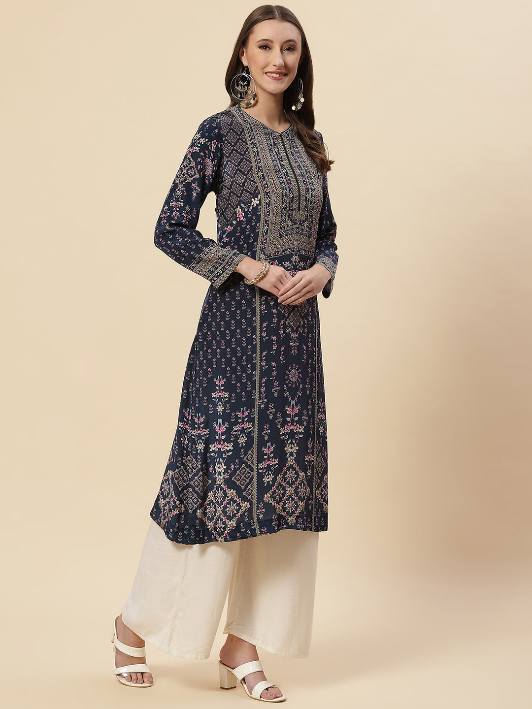 Printed Crepe Kurta