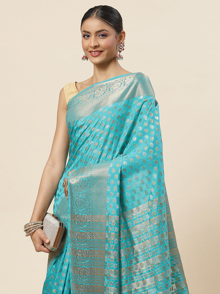 Zari Booti Woven Handloom Saree