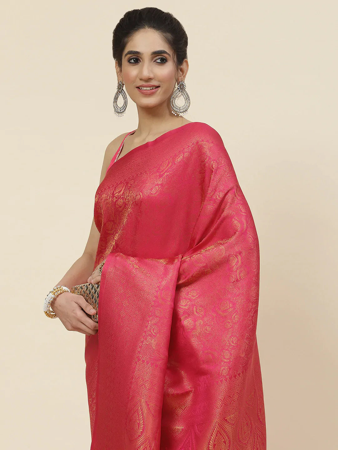 Zari Jaal Handloom Woven Saree