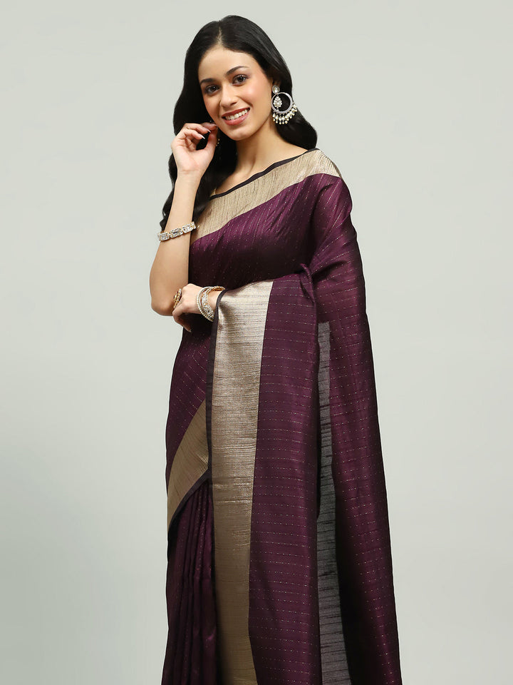 Embroidered Border Booti Art Silk Saree