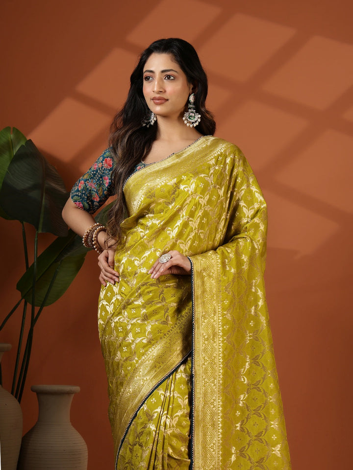 Embroidered Dola Silk Saree