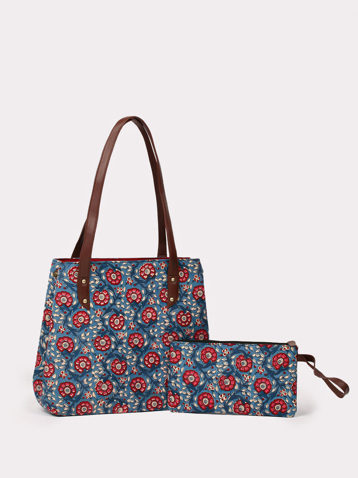 Cotton Handbag And Purse Set