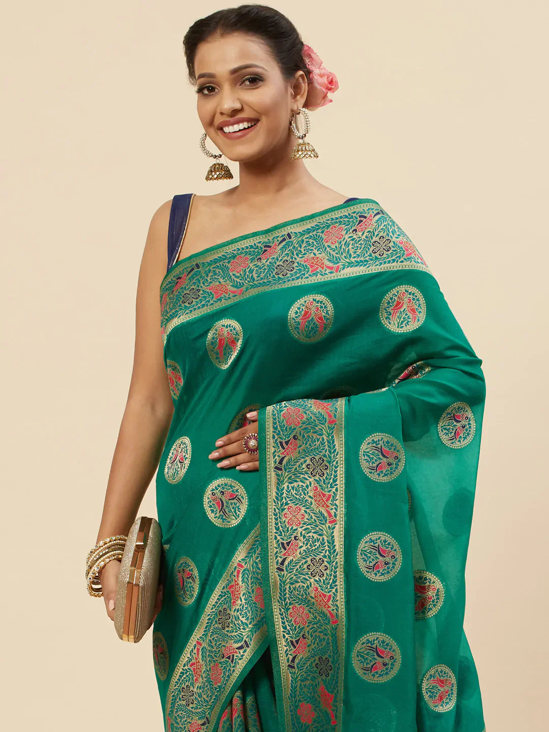 Zari Booti Handloom Woven Saree
