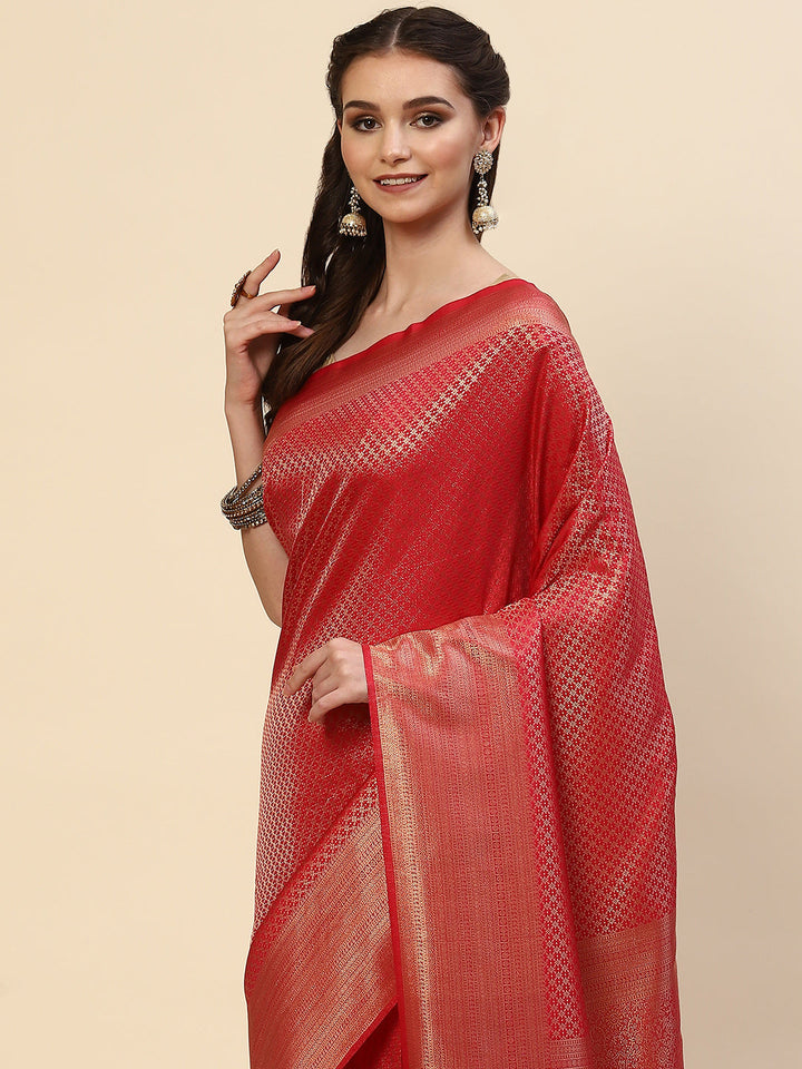 Brocade Zari Jaal Handloom Woven Saree