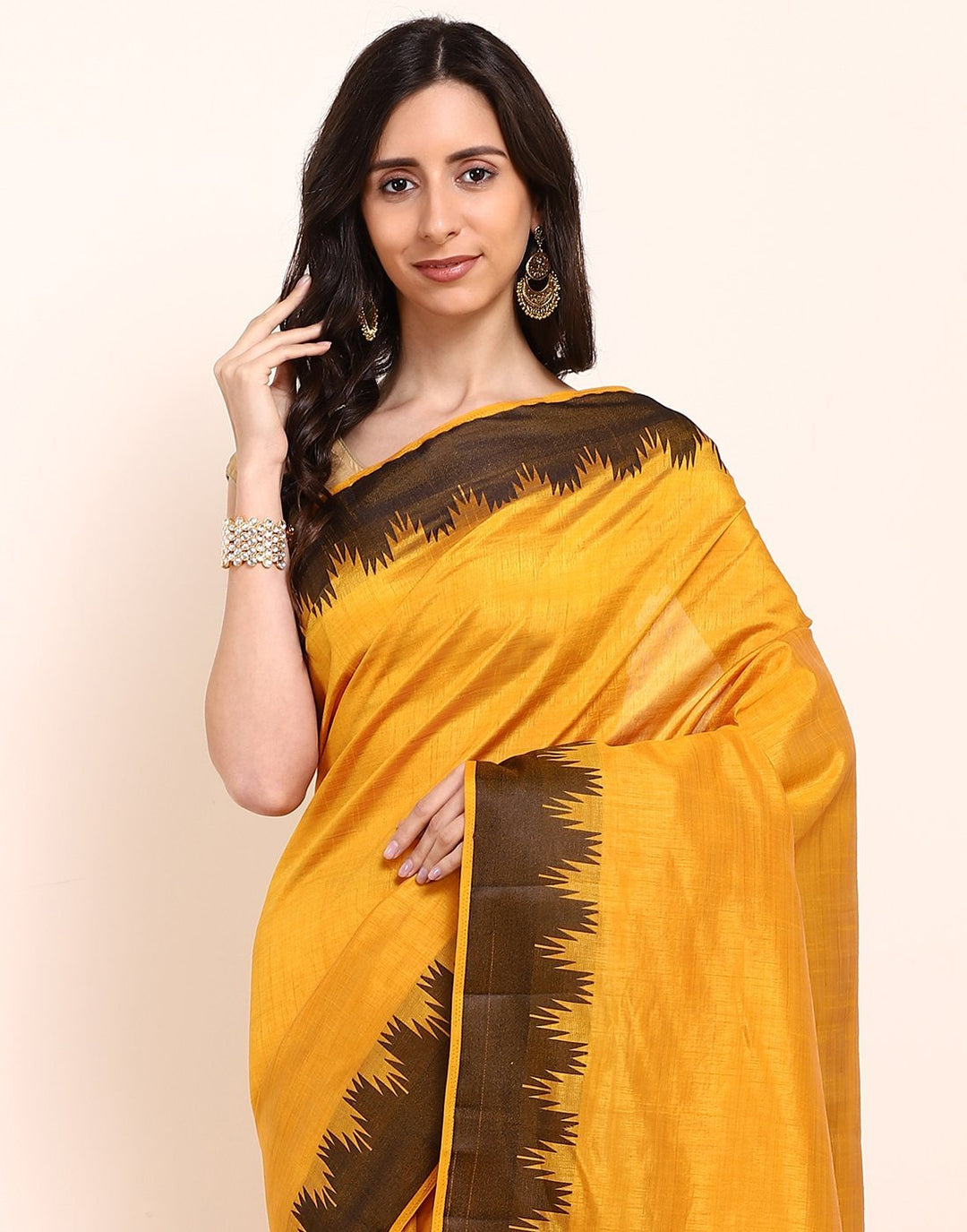 Mustard Art Handloom Saree