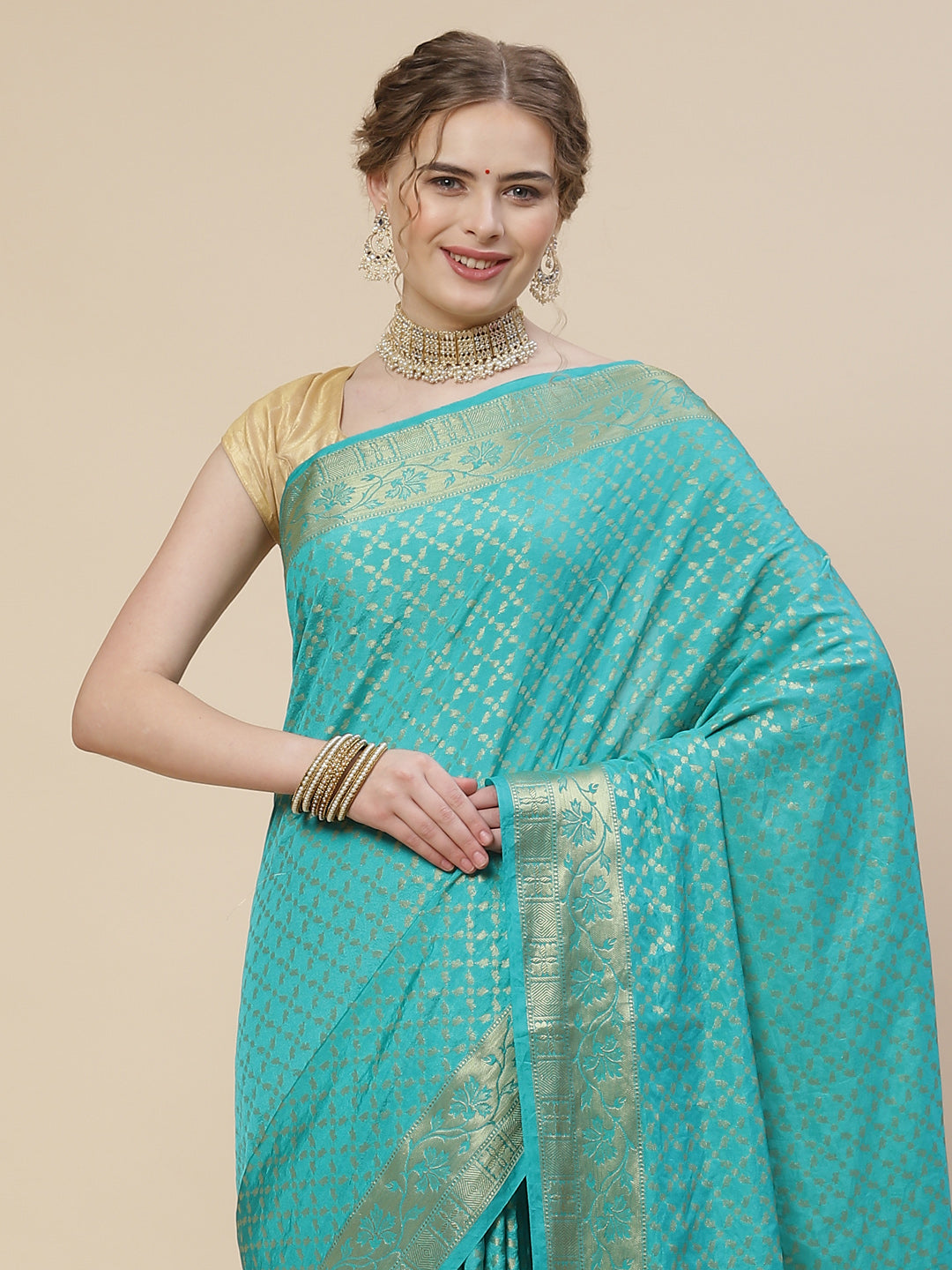 Zari Jaal Cotton Woven Saree