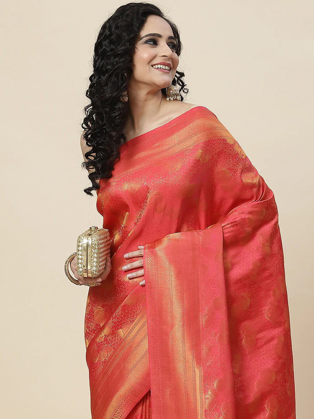 Zari Jaal Handloom Woven Saree