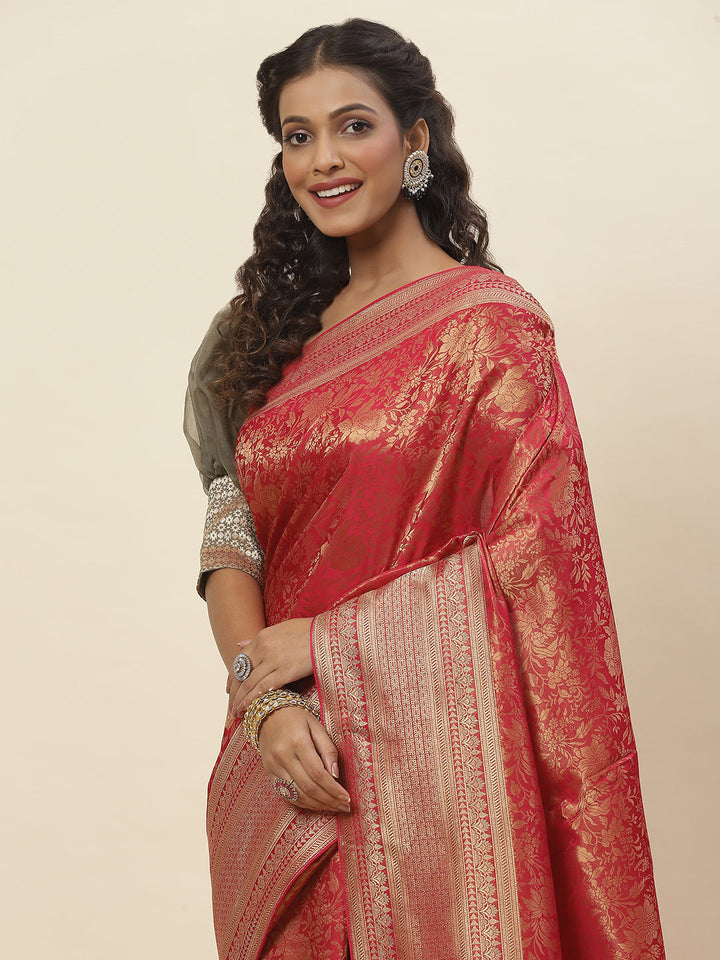 Zari Jaal Woven Satin Saree