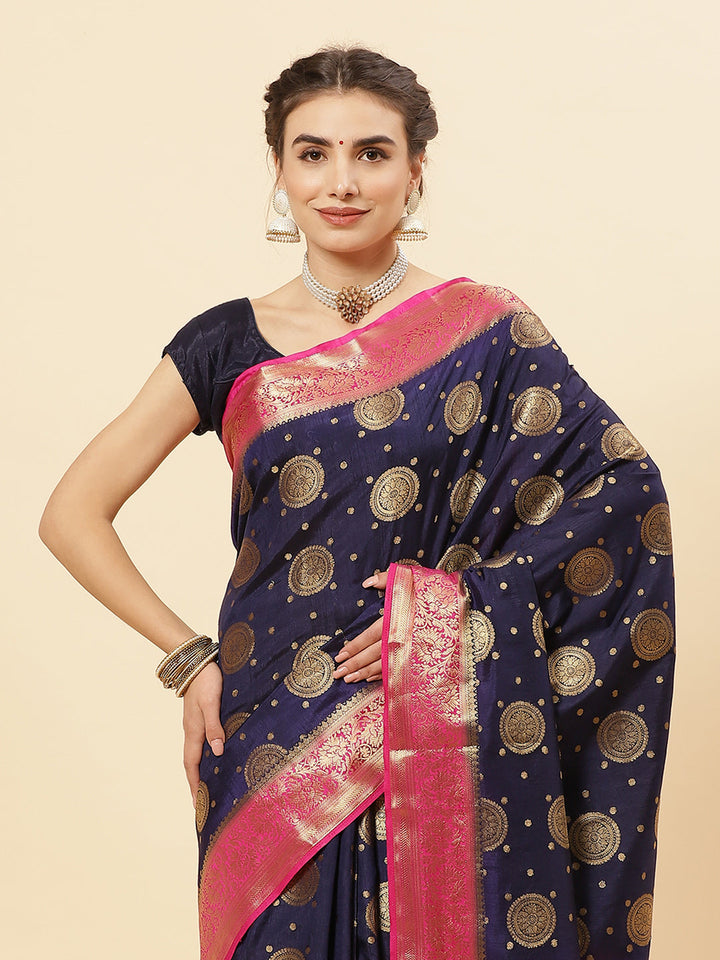 Art Handloom Saree with Zari Border Booti