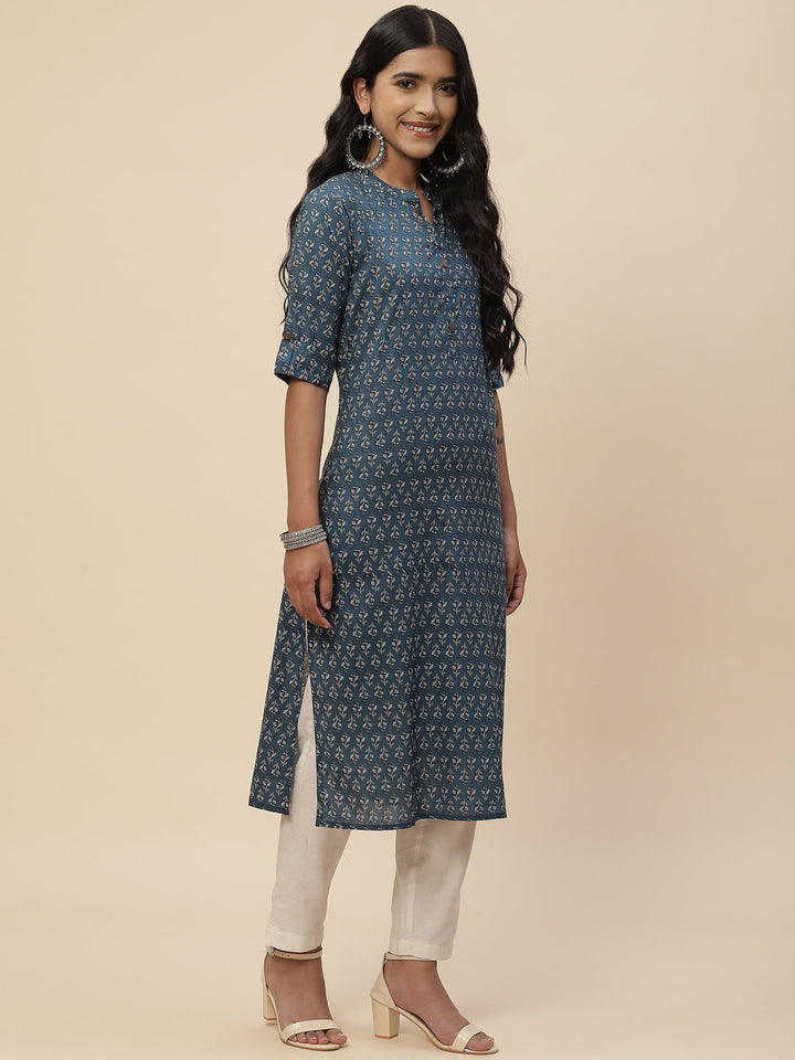 Floral Printed Cotton Kurta