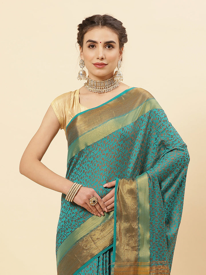 Art Handloom Saree With Jacquard Zari Border