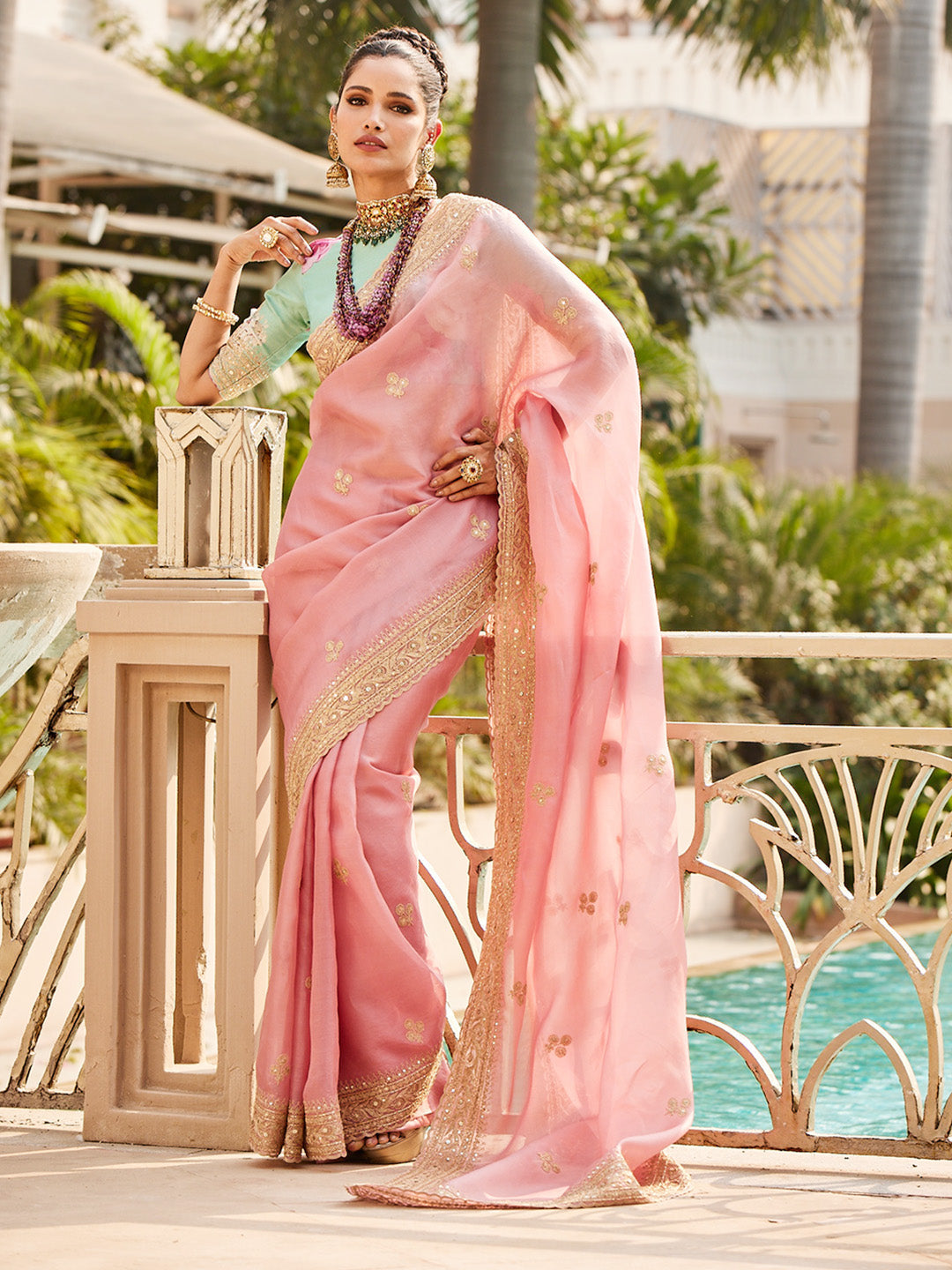 Organza Embroidery Saree