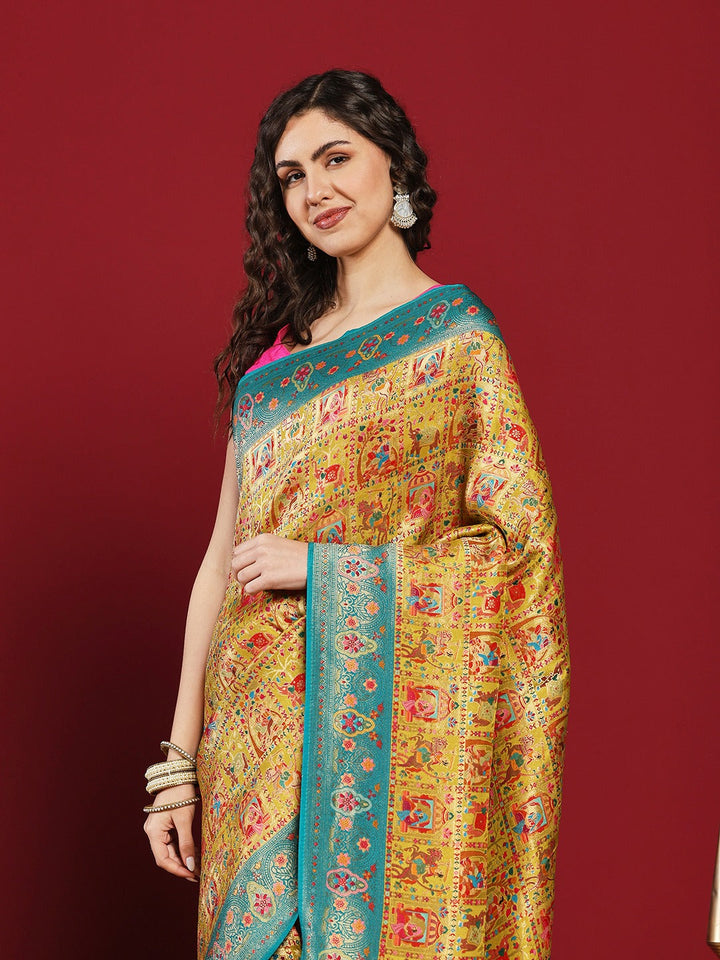 Woven Design Satin Saree