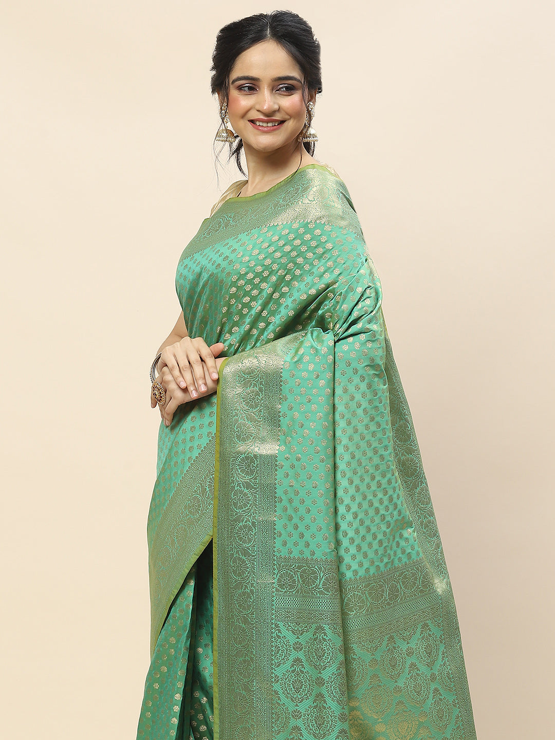 Zari Booti Woven Art Silk Banarsi Saree