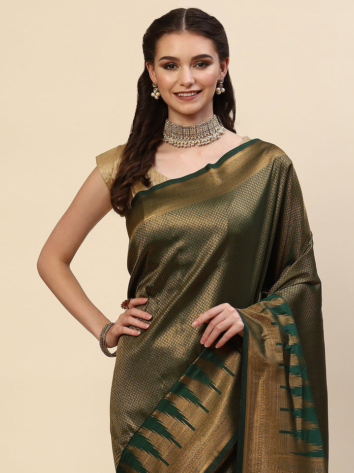 Brocade Zari Jaal Handloom Woven Saree
