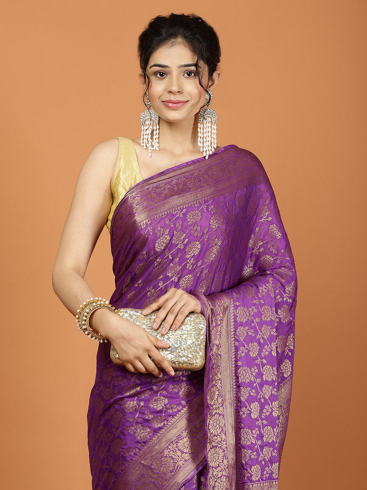 Zari Border Woven Chiffon Saree