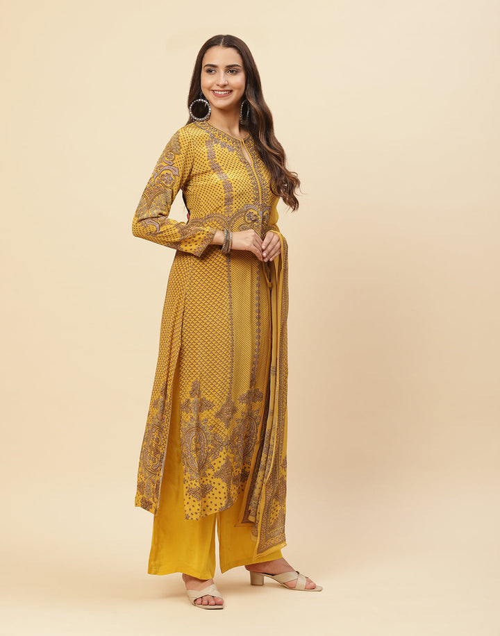 Digital Printed Crepe Salwar Kameez Stitched Suit With Georgette Dupatta