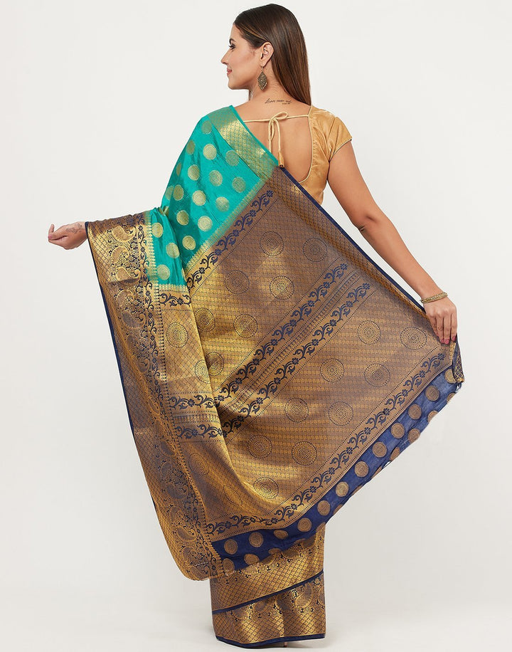Navy Blue Rani Art Handloom Saree