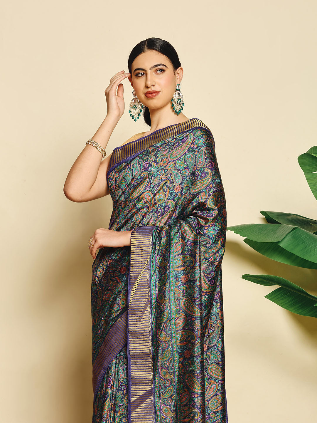 Paisley Printed Art Silk Saree