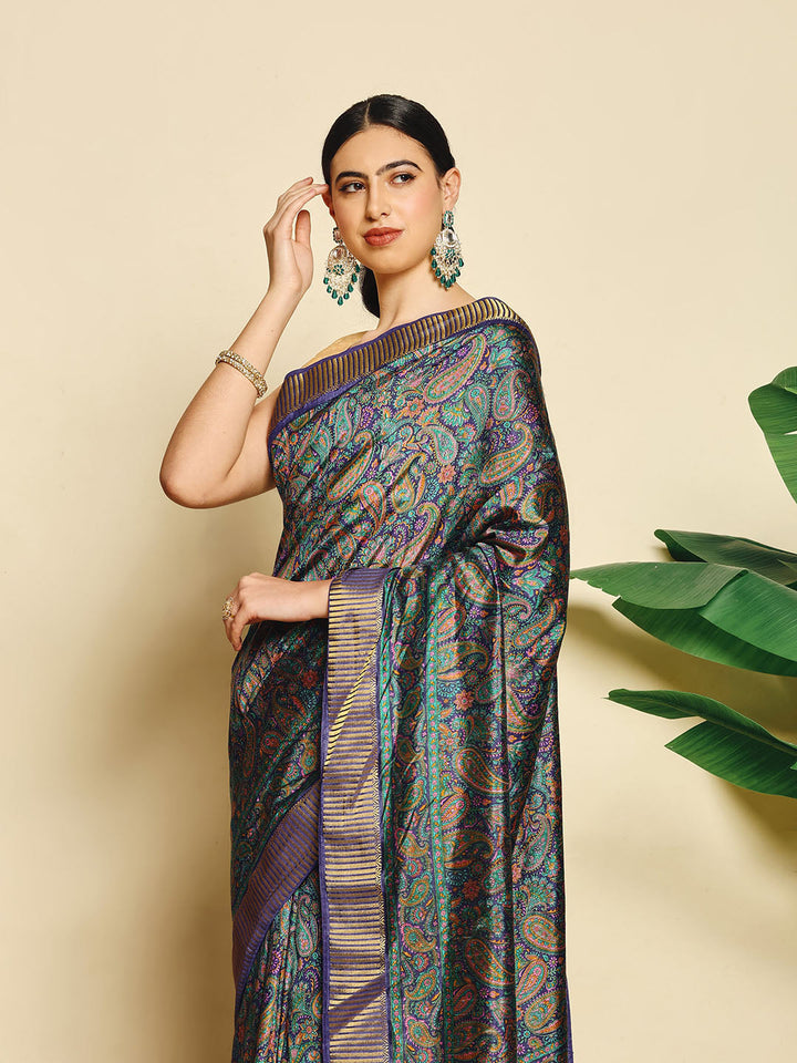 Paisley Printed Art Silk Saree