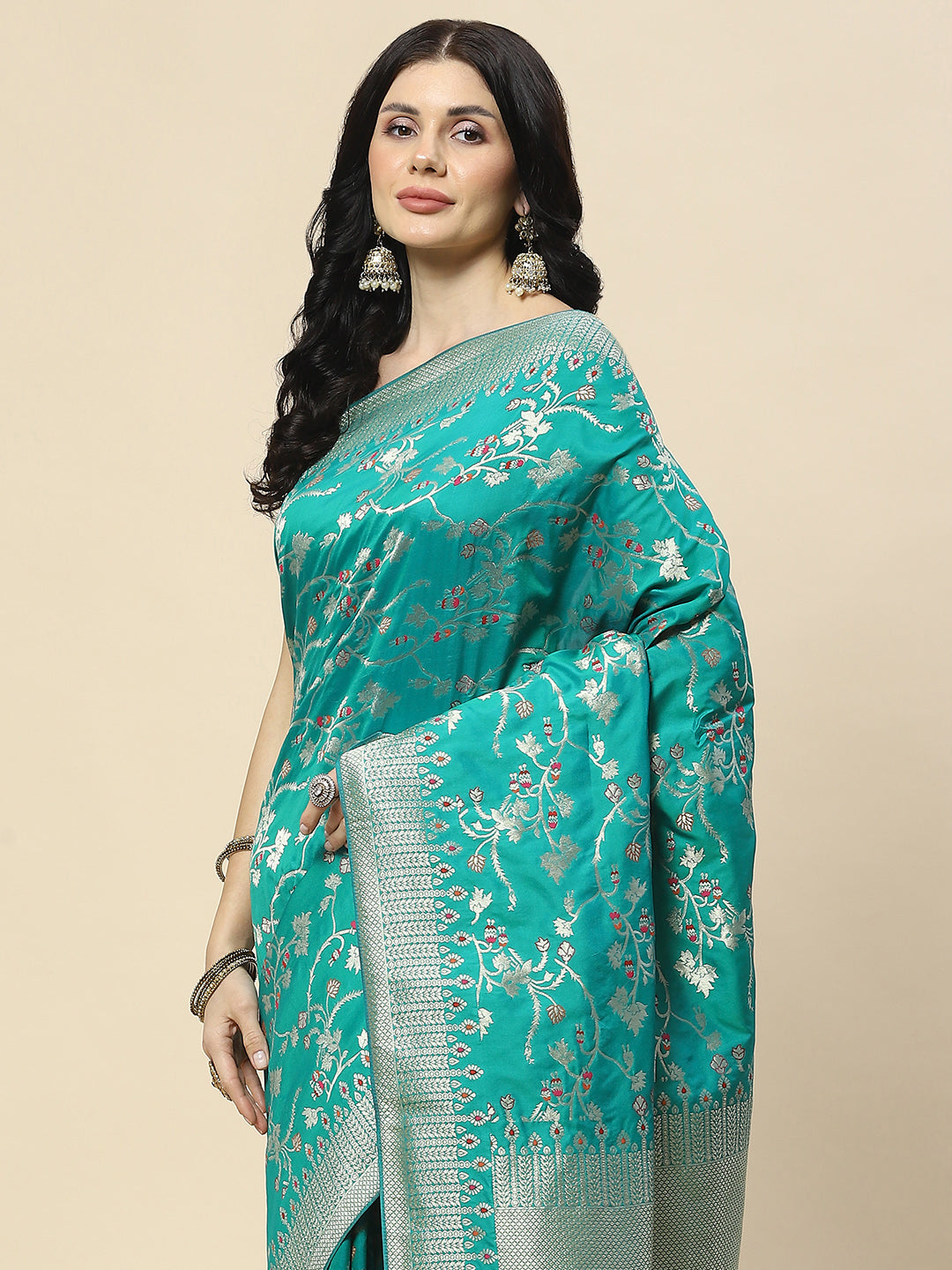 Zari Jaal Woven Art Silk Banarsi Saree