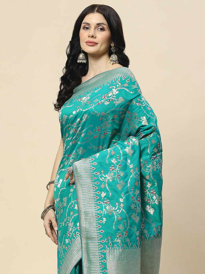 Zari Jaal Woven Art Silk Banarsi Saree