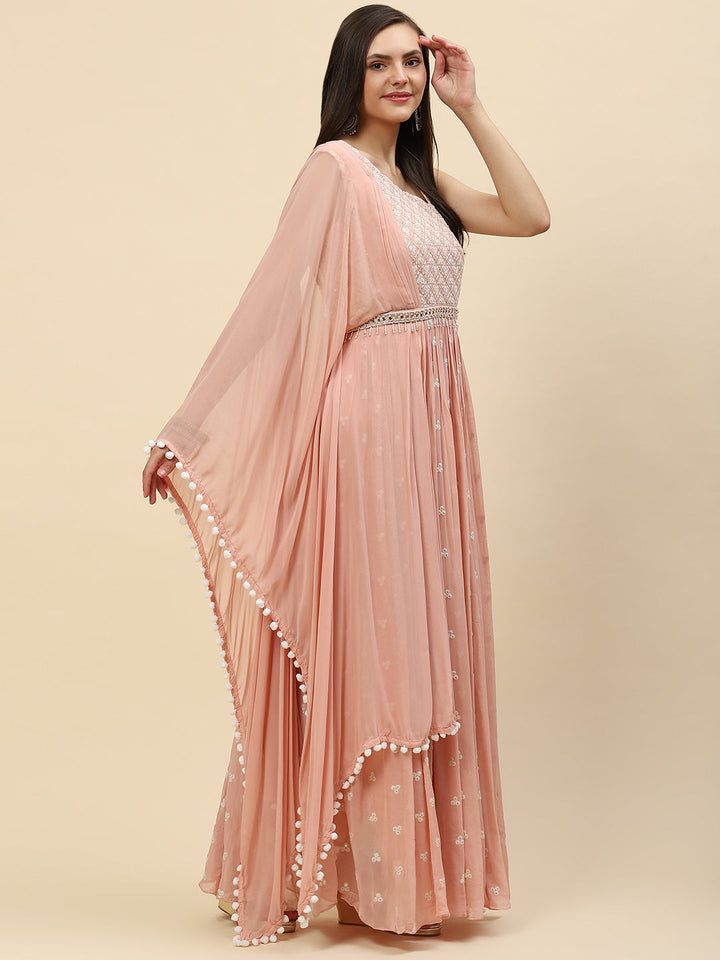 Resham Booti Georgette Gown Dress
