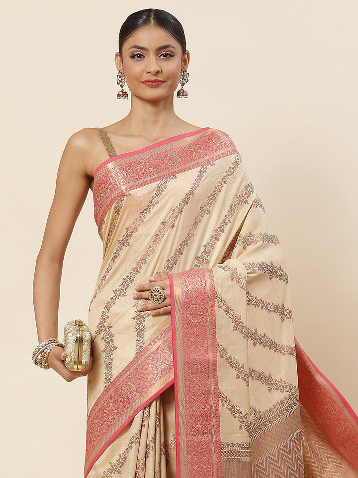 Zari Jaal Woven Handloom Saree