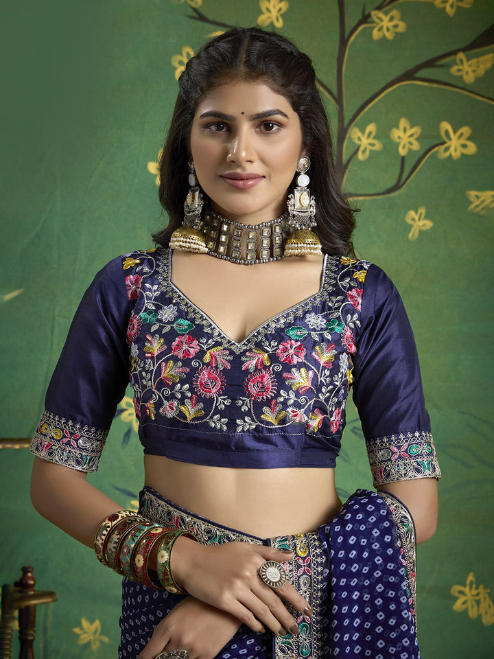 Bandhani Printed Georgette Saree