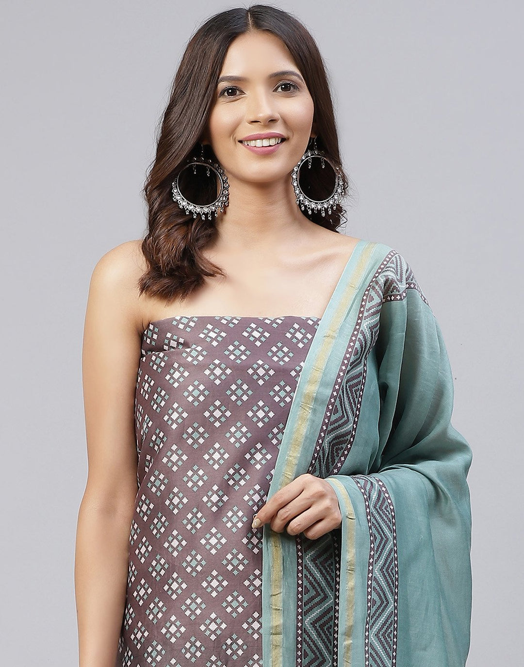 Fine Chanderi Printed Suit Piece