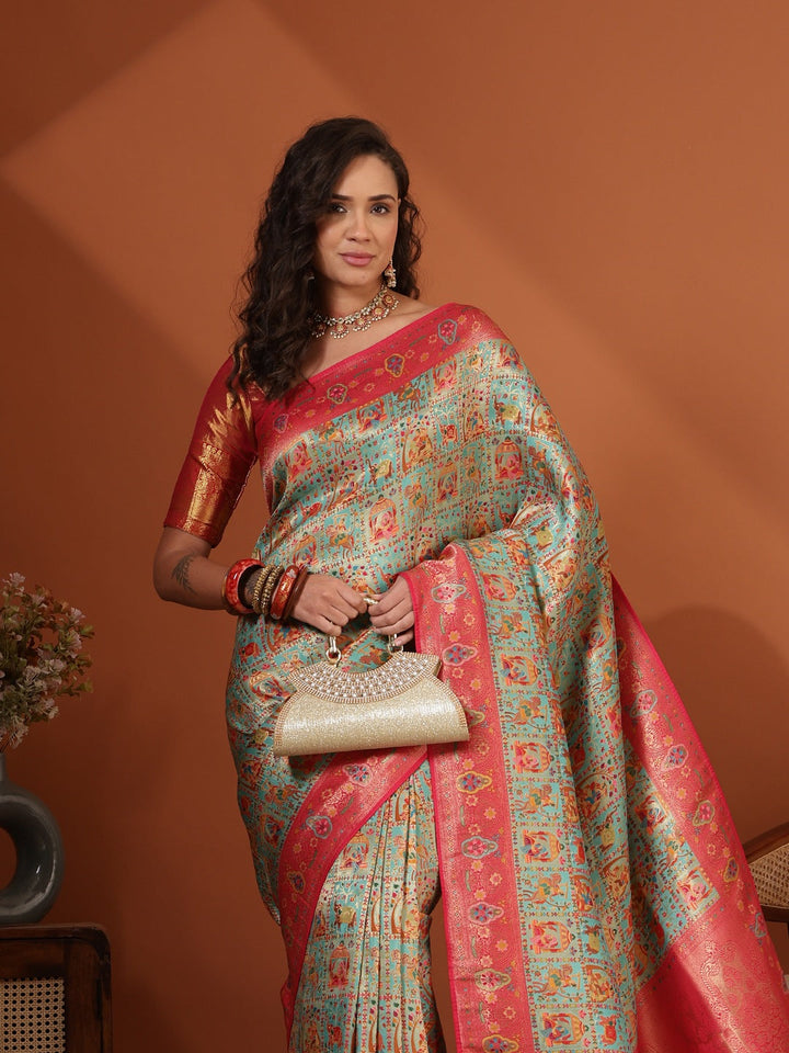 Woven Design Satin Saree