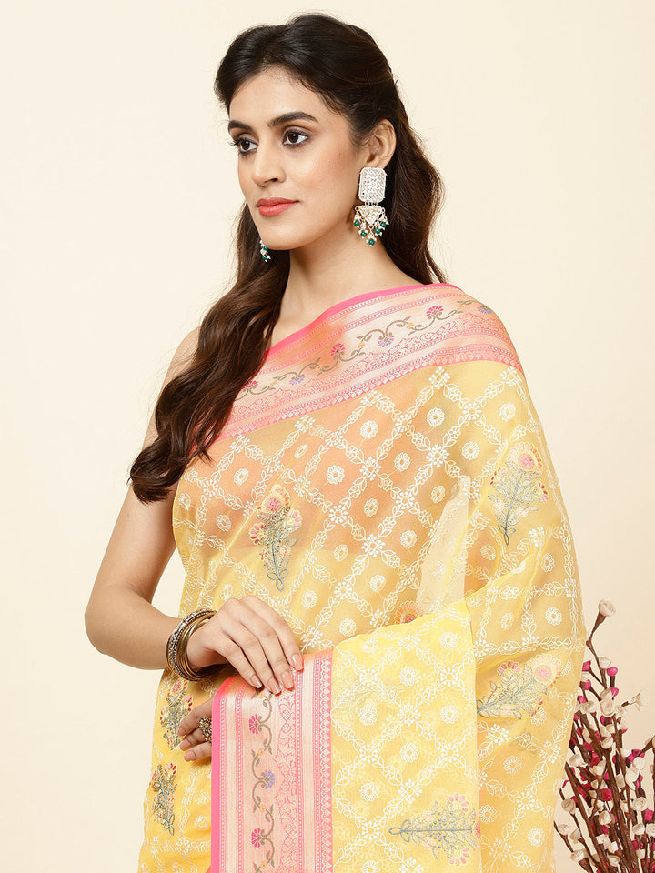 Embroidered Organza Saree