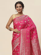Floral Zari Jaal Handloom Woven Saree