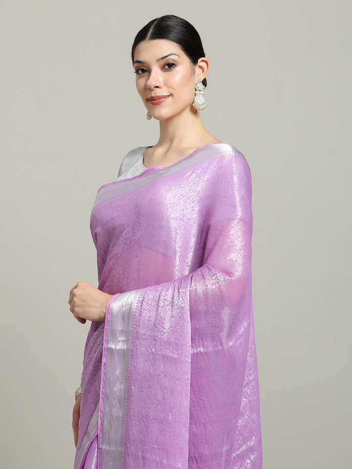 Zari Jaal Georgette Woven Saree