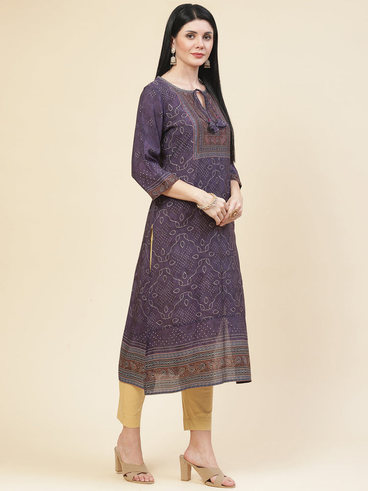 Bandhani Printed Crepe Kurta