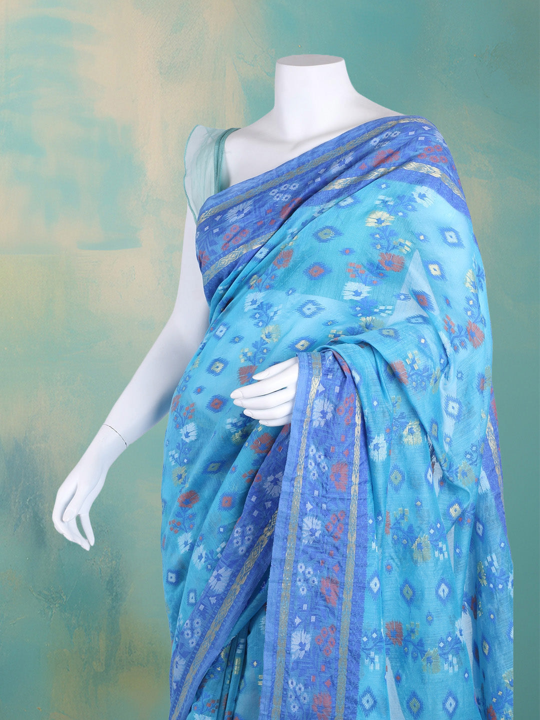 Resham Woven Design Cotton Saree