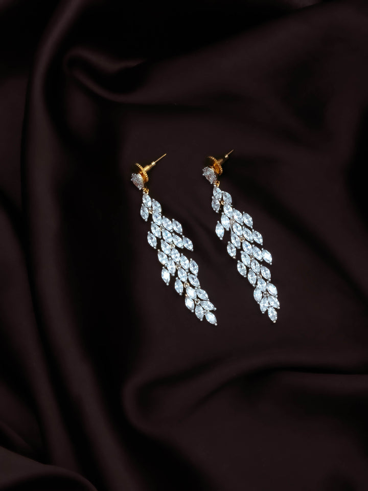 Gold &amp; White Drop &amp; Dangler Earrings
