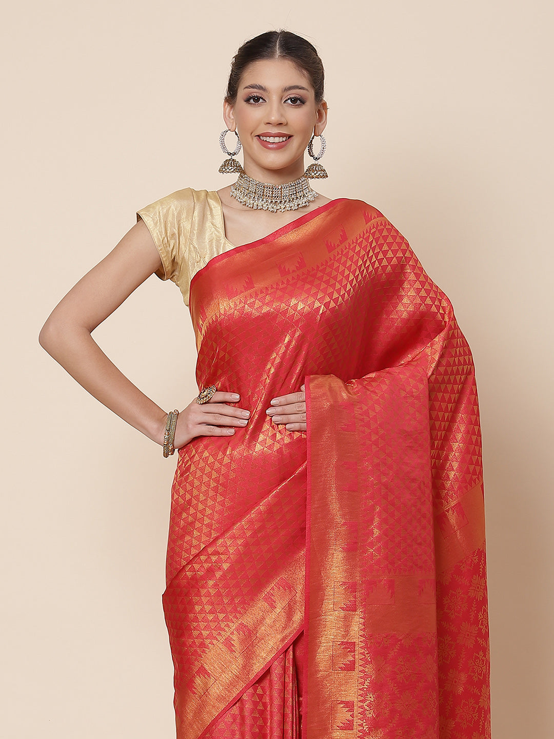 Zari Border Art Handloom Woven Saree