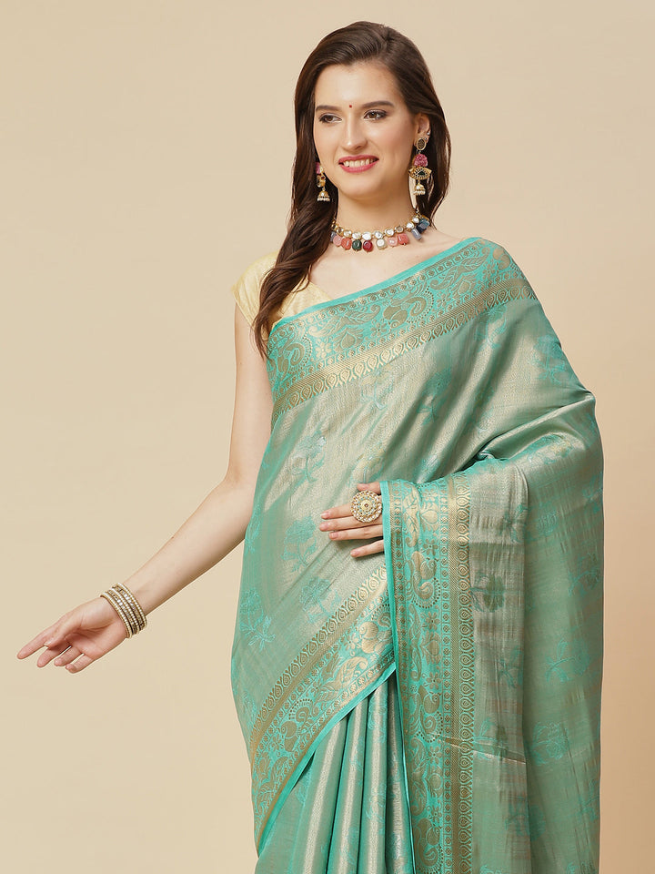 Brocade Zari Jaal Art Handloom Woven Saree