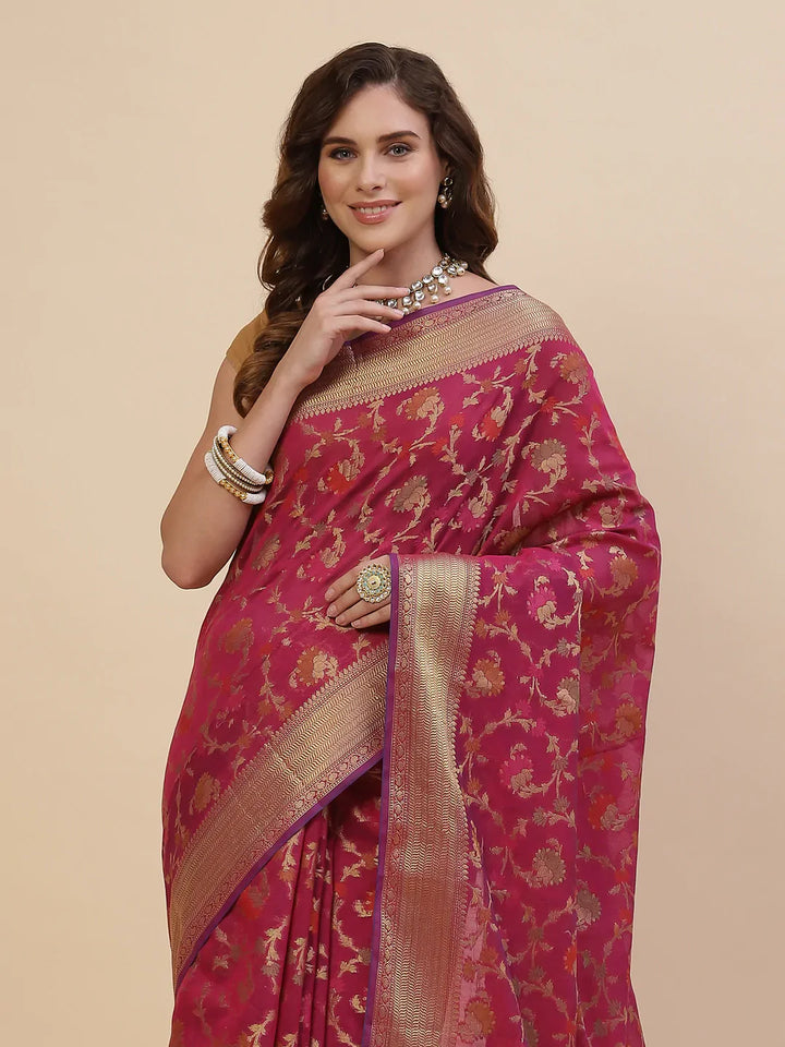 Zari Jaal Cotton Woven Saree
