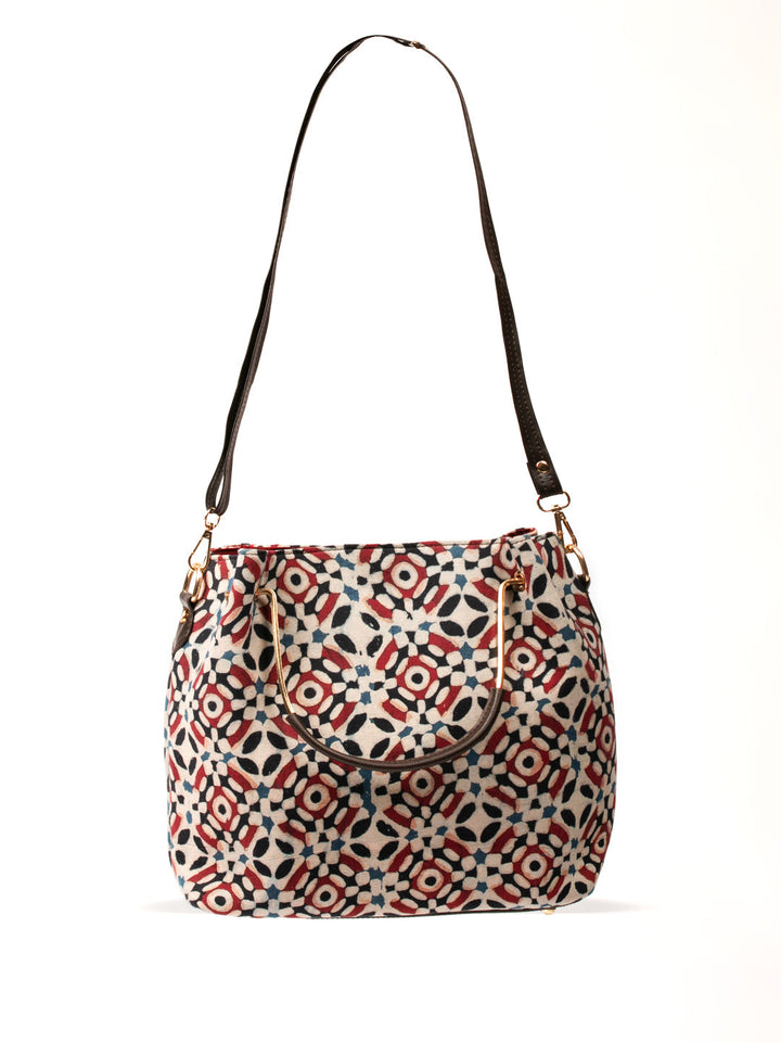 Cotton Flower Print Handbag